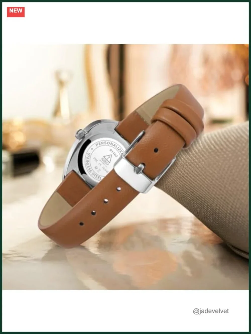 Vintage Leather Analog Quartz Watch Irregular Dial Women